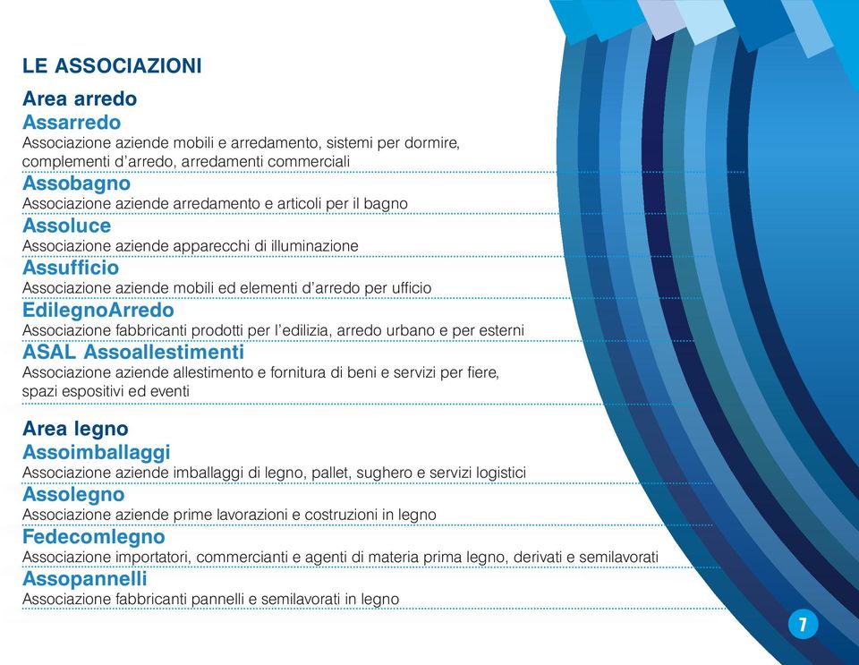 prodotti per l edilizia, arredo urbano e per esterni ASAL Assoallestimenti Associazione aziende allestimento e fornitura di beni e servizi per fiere, spazi espositivi ed eventi Area legno