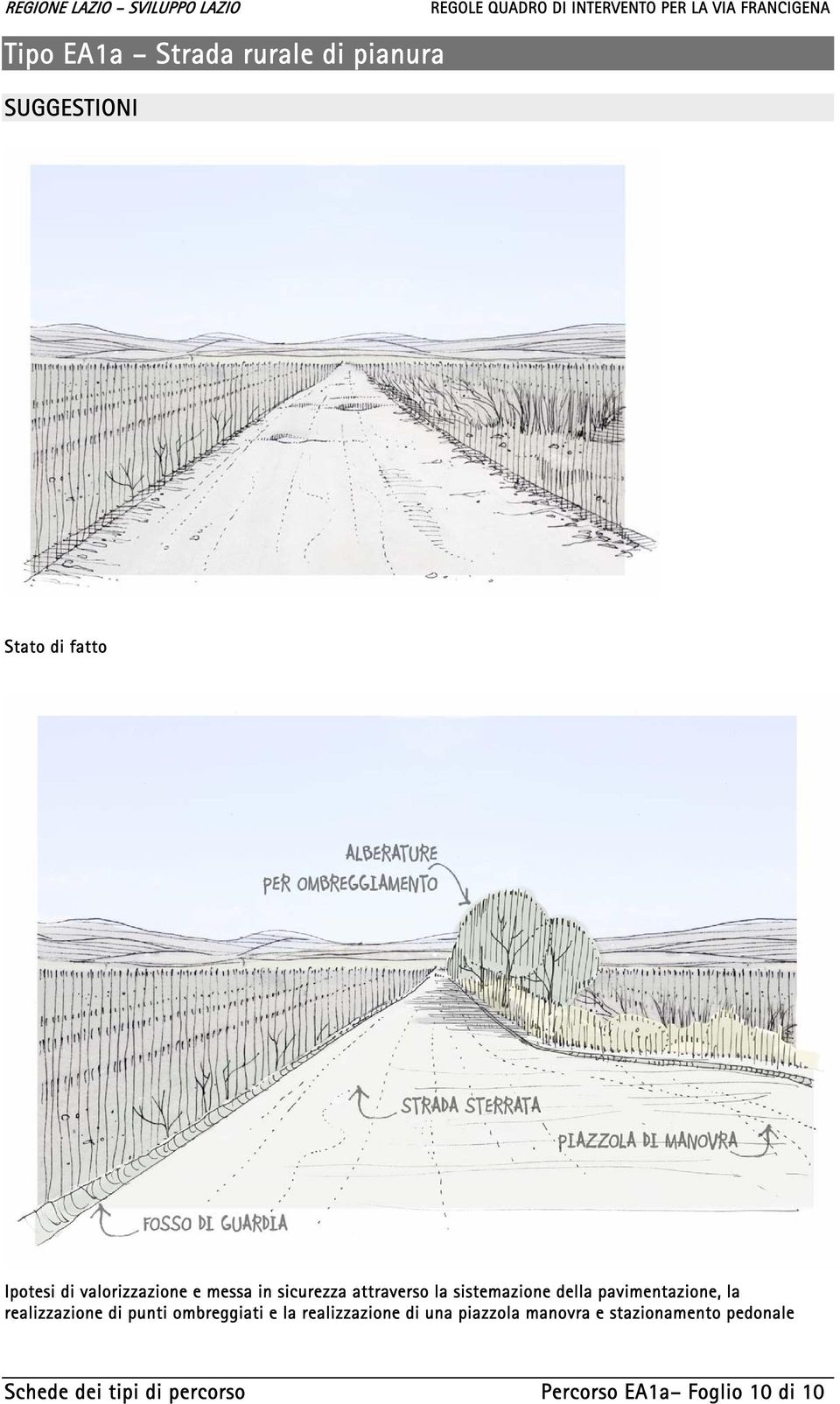 realizzazione di punti ombreggiati e la realizzazione di una piazzola