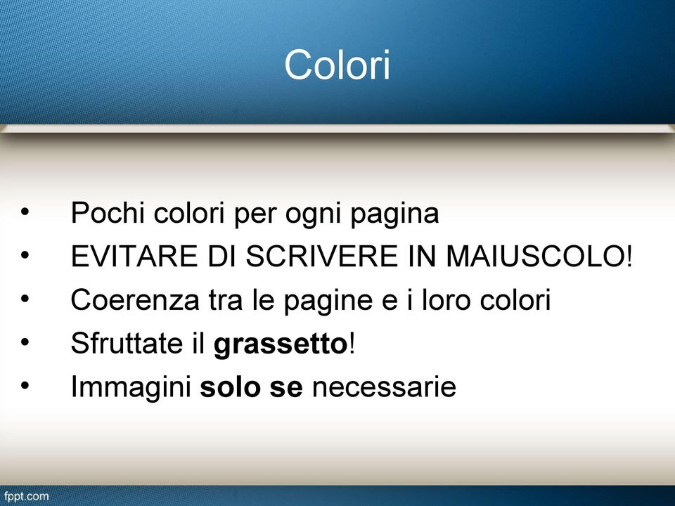 Coerenza tra le pagine e i loro colori