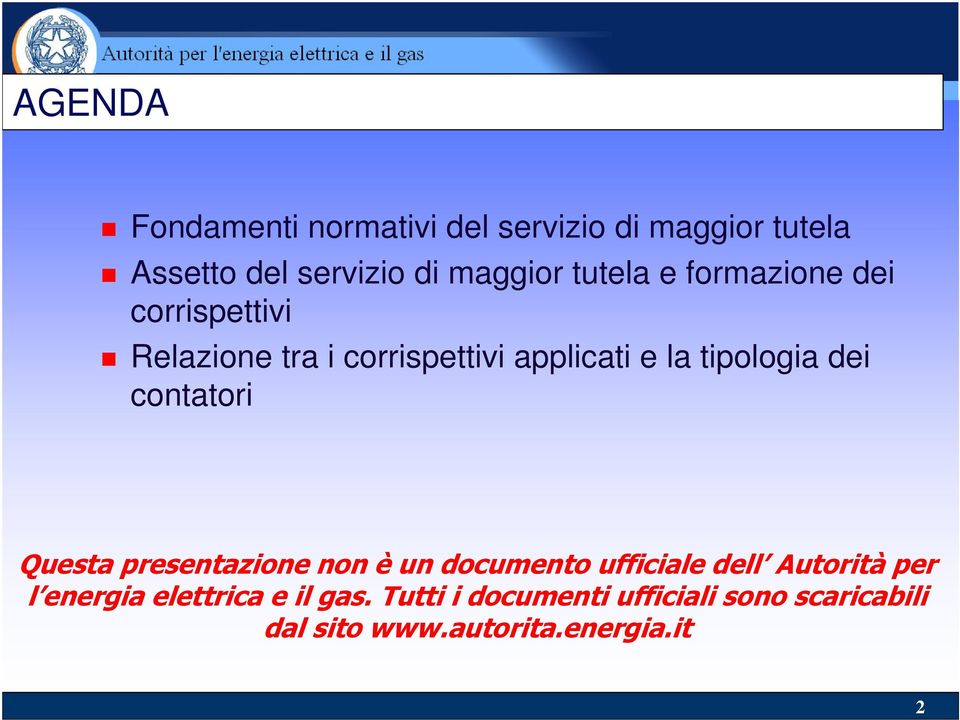 tutela e formazione dei corrispettivi Relazione