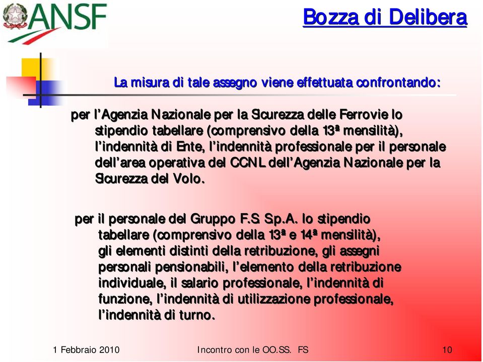 per il personale del Gruppo F.S. S.p.A.