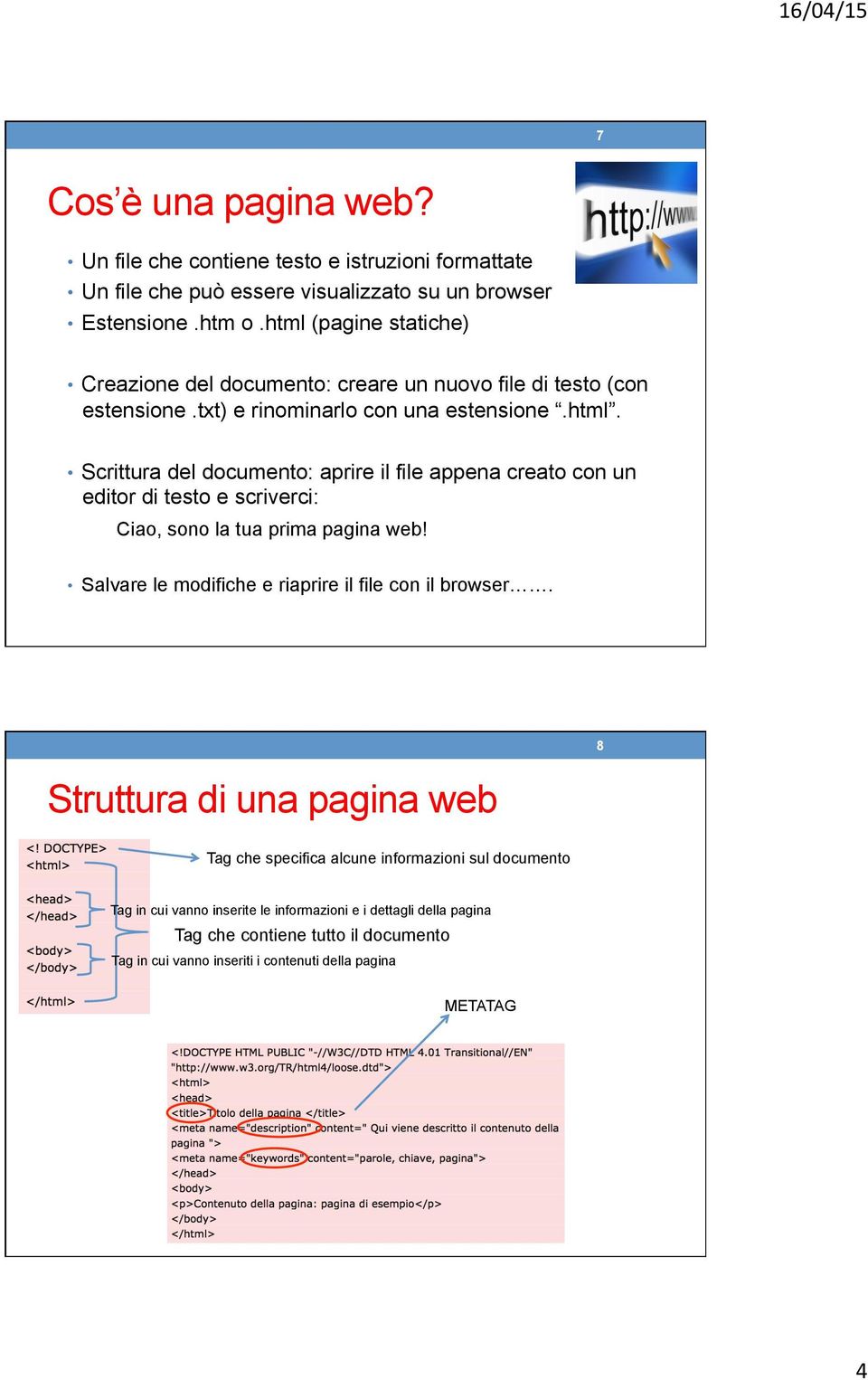 Salvare le modifiche e riaprire il file con il browser.