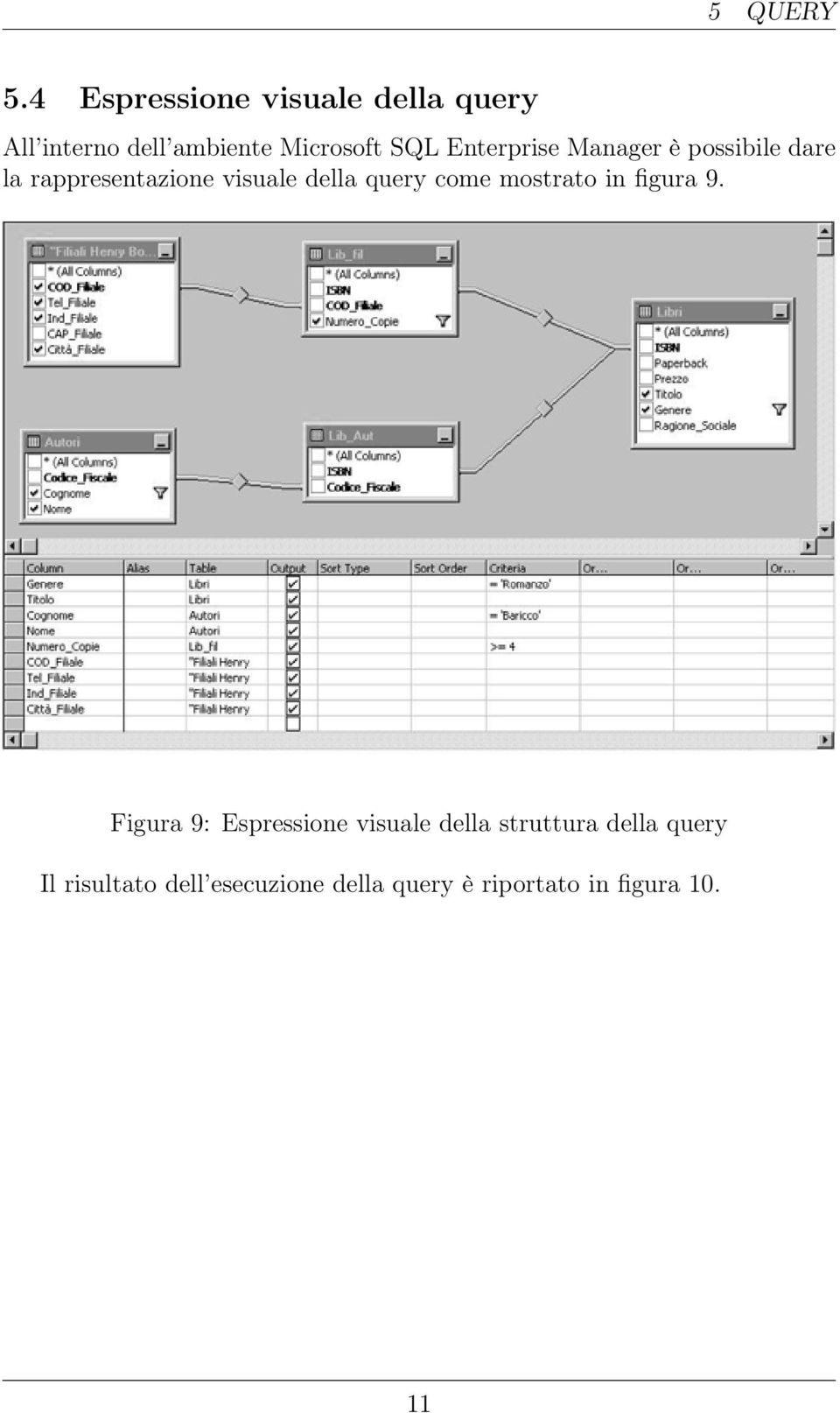 Enterprise Manager è possibile dare la rappresentazione visuale della query