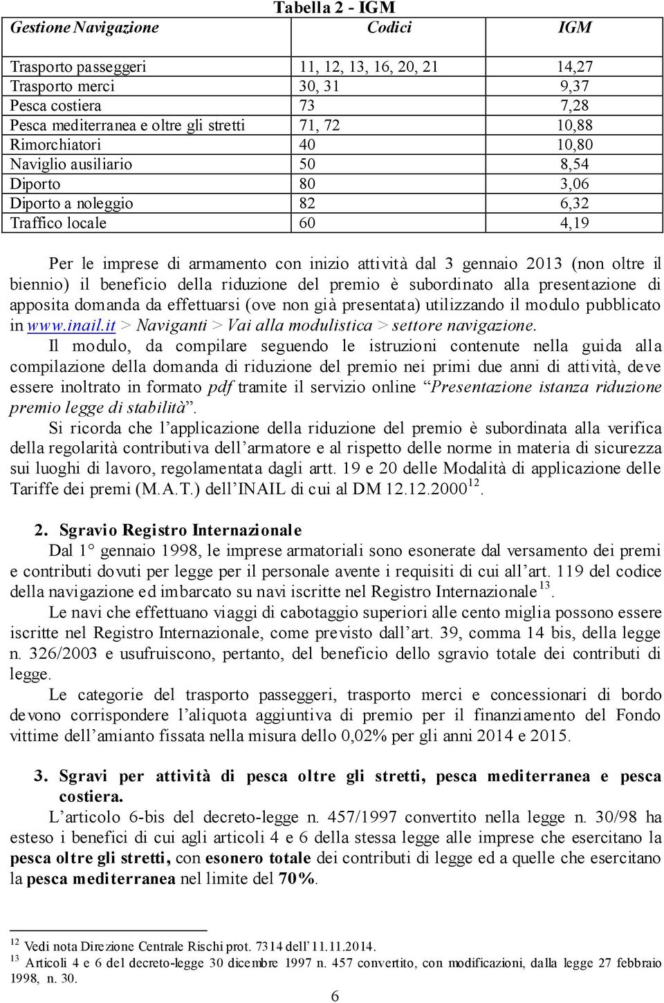 oltre il biennio) il beneficio della riduzione del premio è subordinato alla presentazione di apposita domanda da effettuarsi (ove non già presentata) utilizzando il modulo pubblicato in www.inail.