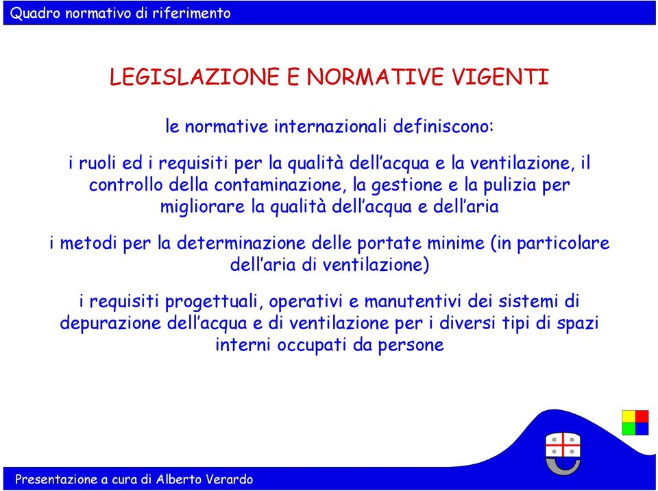 i metodi per la determinazione delle portate minime (in particolare dell aria di ventilazione) i requisiti progettuali,