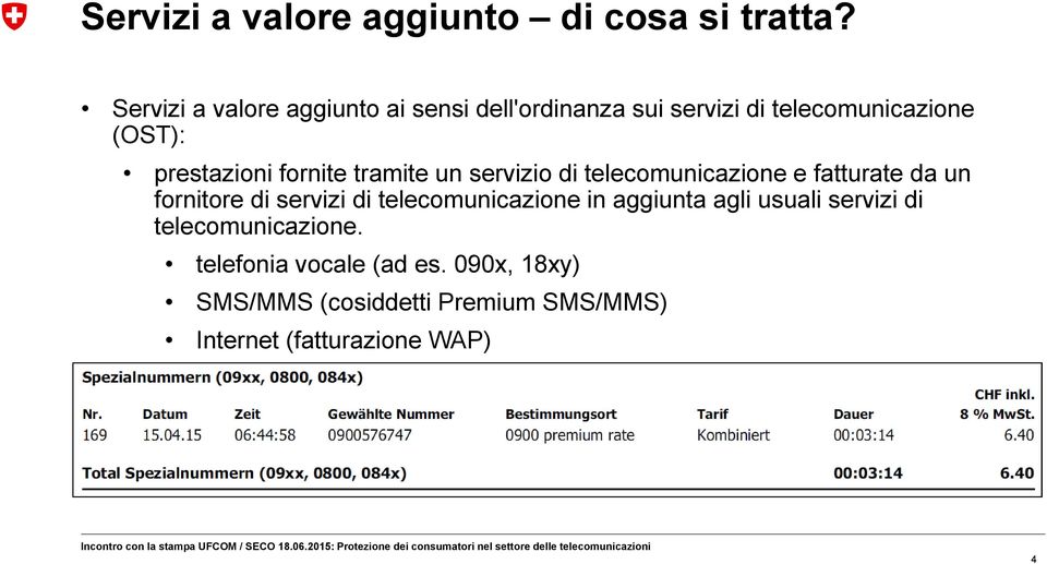 fornite tramite un servizio di telecomunicazione e fatturate da un fornitore di servizi di