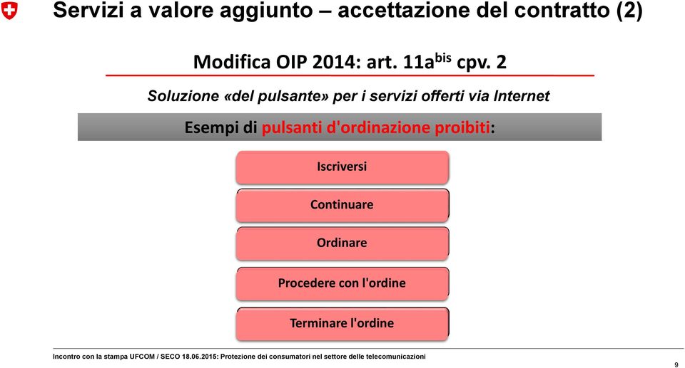 2 Soluzione «del pulsante» per i servizi offerti via Internet Esempi di pulsanti