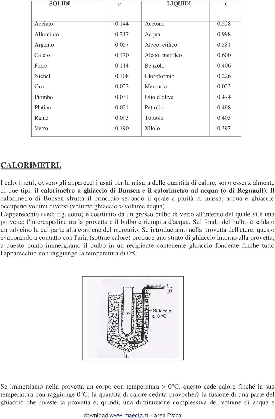 I calortr, ovvro gl apparcch usat pr la sura dll quanttà d calor, sono ssnzalnt d du tp: l calortro a ghacco d Bunsn l calortro ad acqua (o d Rgnault).