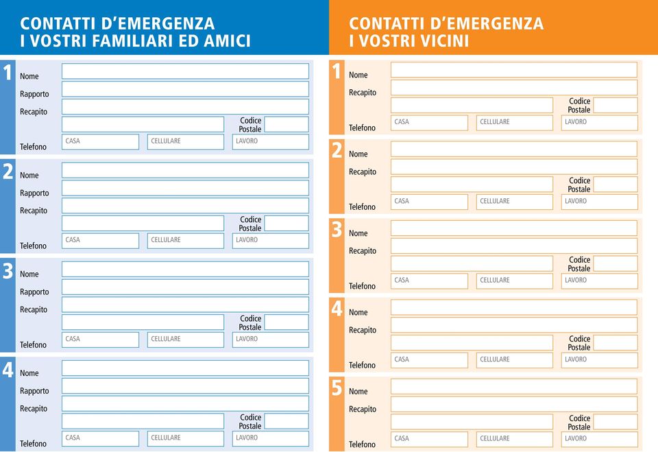 VOSTRI VICINI 1 1 2 3 2 3