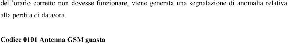 segnalazione di anomalia relativa alla