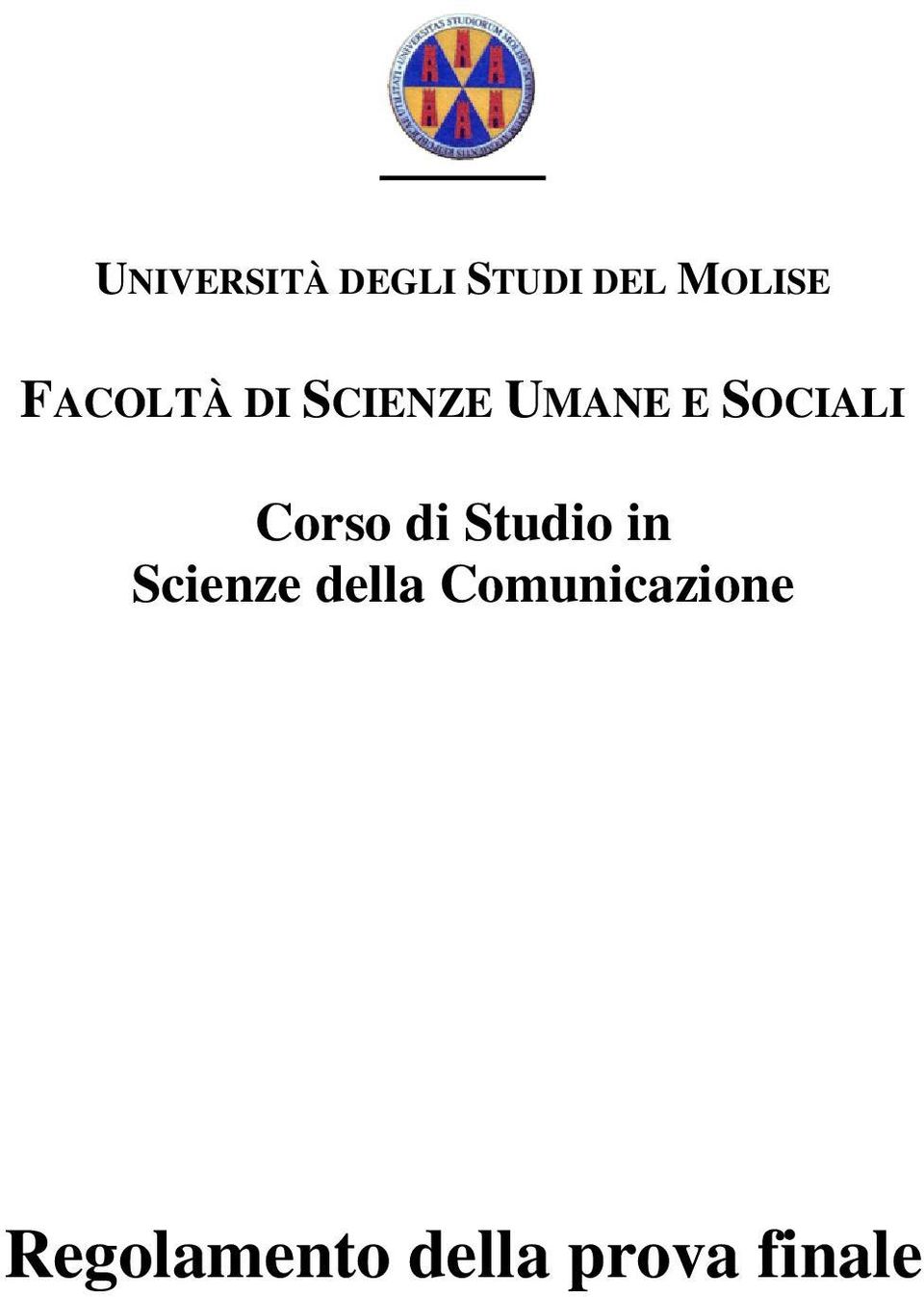 Corso di Studio in Scienze della