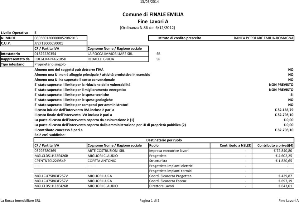 Tipo intestario Proprietario singolo Almeno uno dei soggetti può detrarre l'iva Almeno una UI non è alloggio principale / attività produttiva in esercizio Almeno una UI ha superato il costo