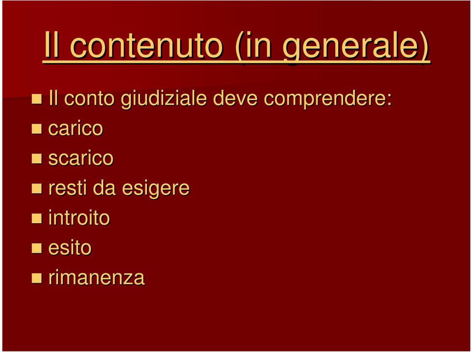 comprendere: carico scarico