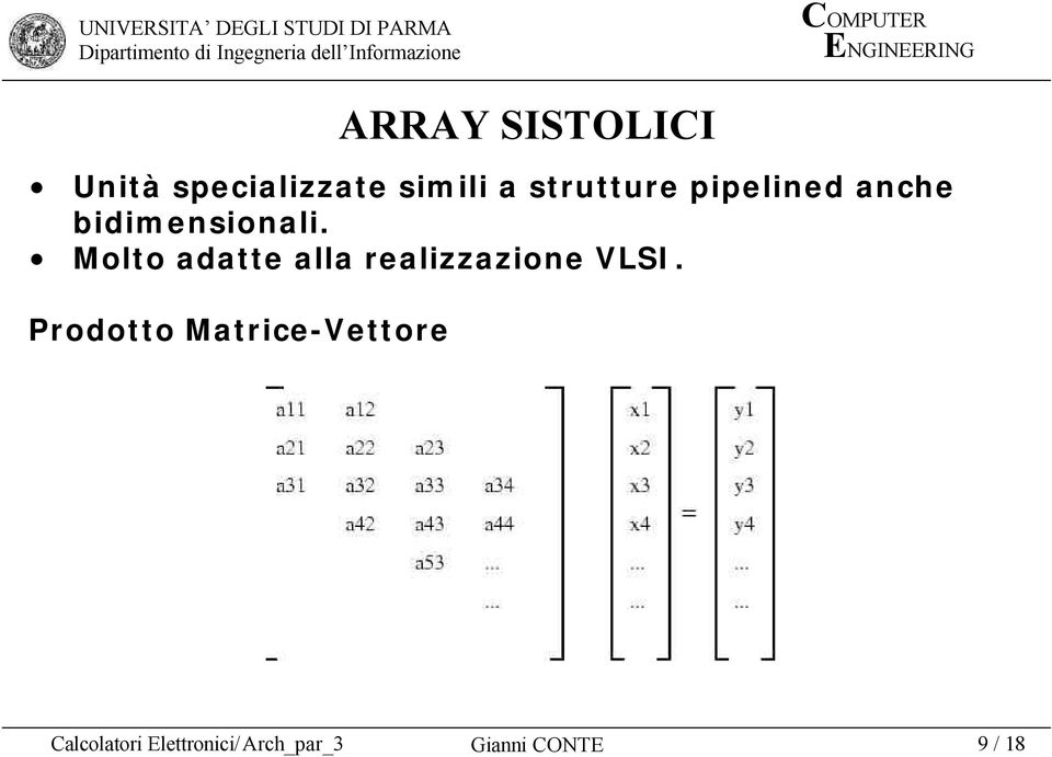 Molto adatte alla realizzazione VLSI.