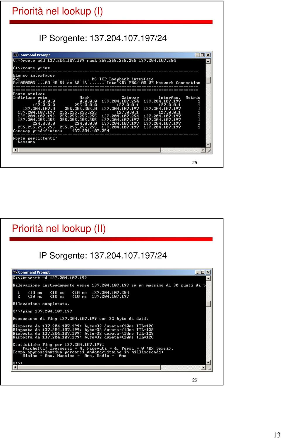 197/24 25 Priorità nel lookup