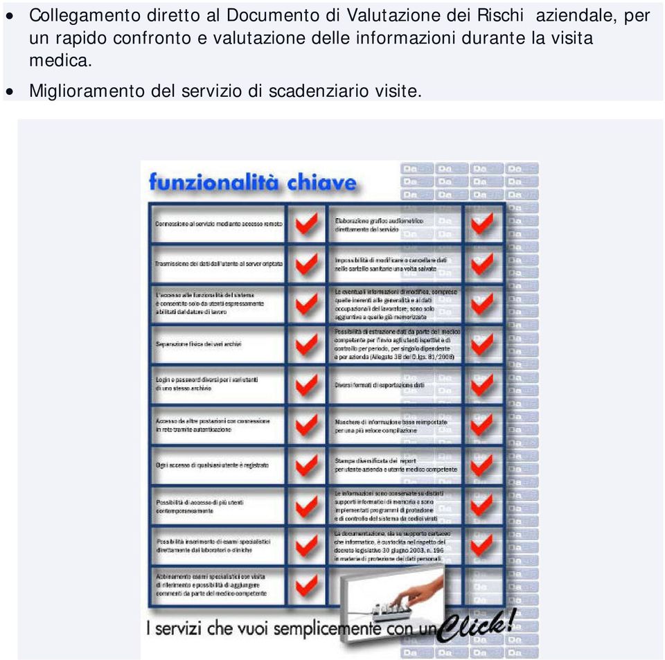 valutazione delle informazioni durante la visita