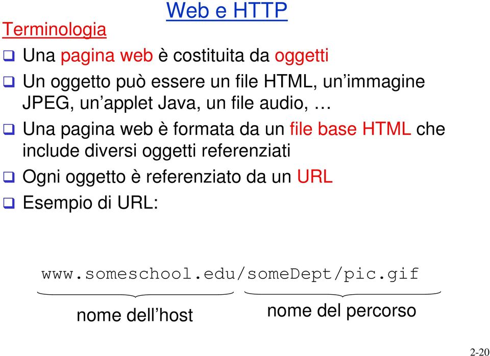 file base HTML che include diversi oggetti referenziati Ogni oggetto è referenziato da un