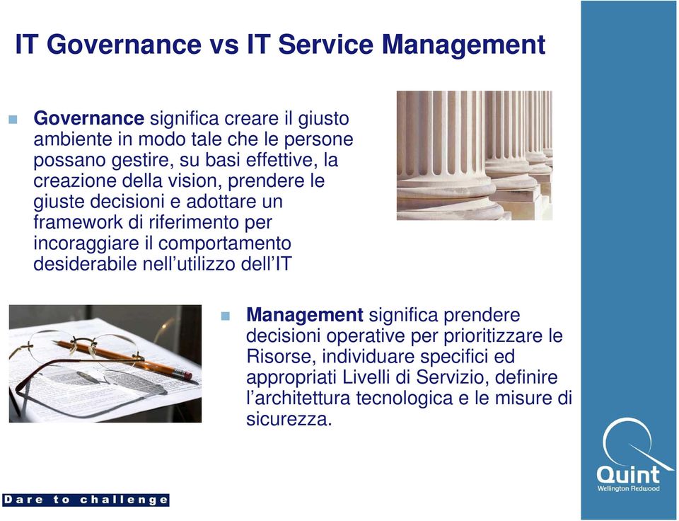 incoraggiare il comportamento desiderabile nell utilizzo dell IT Management significa prendere decisioni operative per