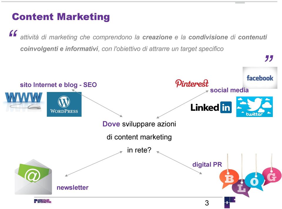 di attrarre un target specifico sito Internet e blog - SEO social media