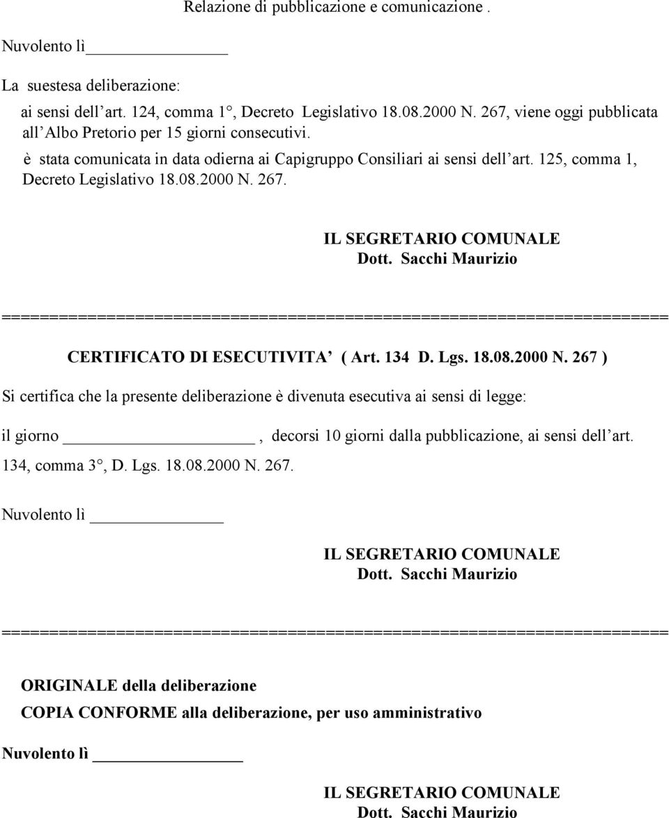 125, comma 1, Decreto Legislativo 18.08.2000 N.