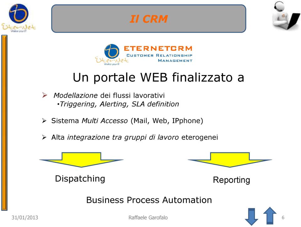 IPphone) Alta integrazione tra gruppi di lavoro eterogenei Dispatching