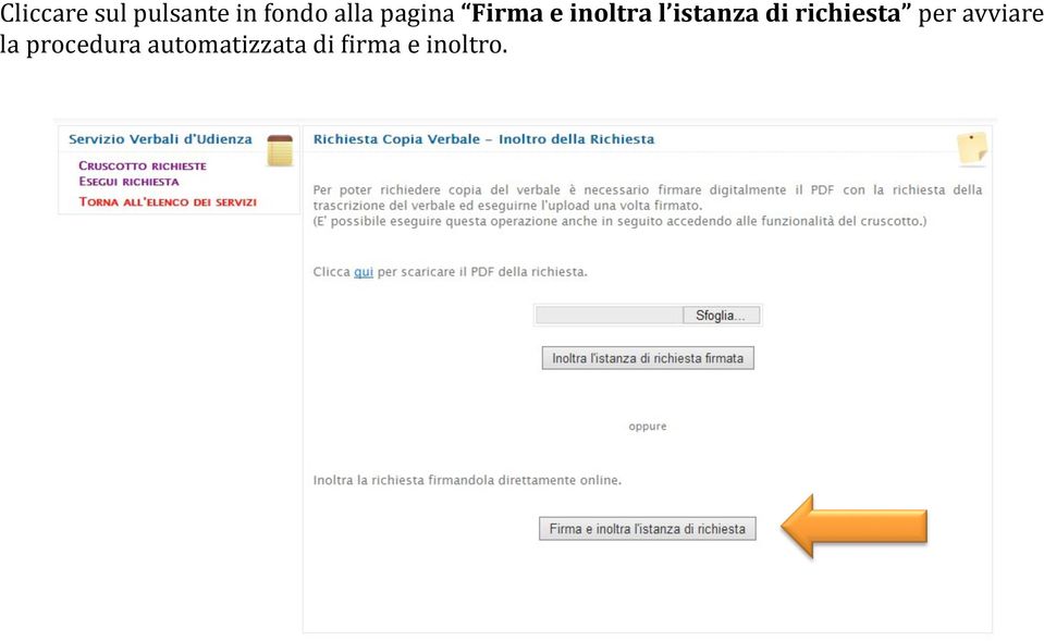 istanza di richiesta per avviare