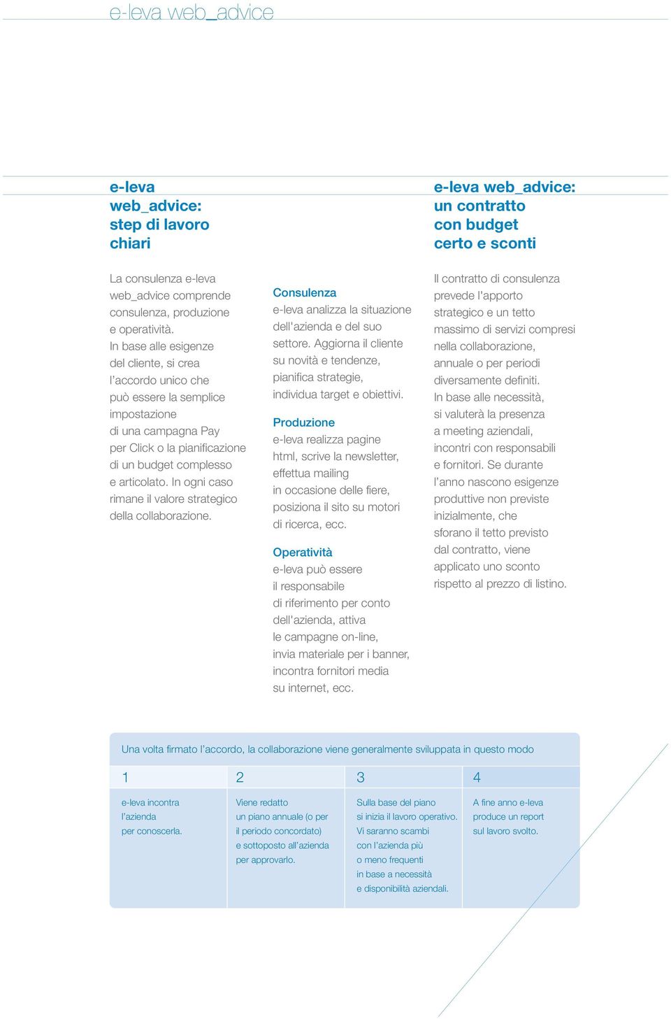 In ogni caso rimane il valore strategico della collaborazione. Consulenza e-leva analizza la situazione dell'azienda e del suo settore.