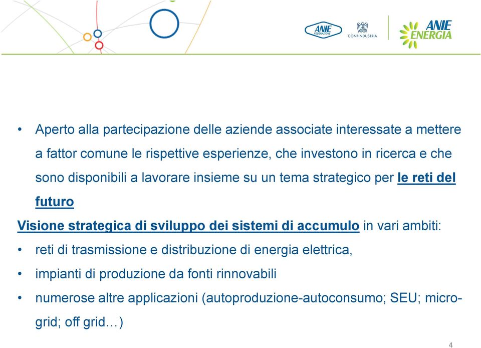 futuro Visione strategica di sviluppo dei sistemi di accumulo in vari ambiti: reti di trasmissione e distribuzione di energia