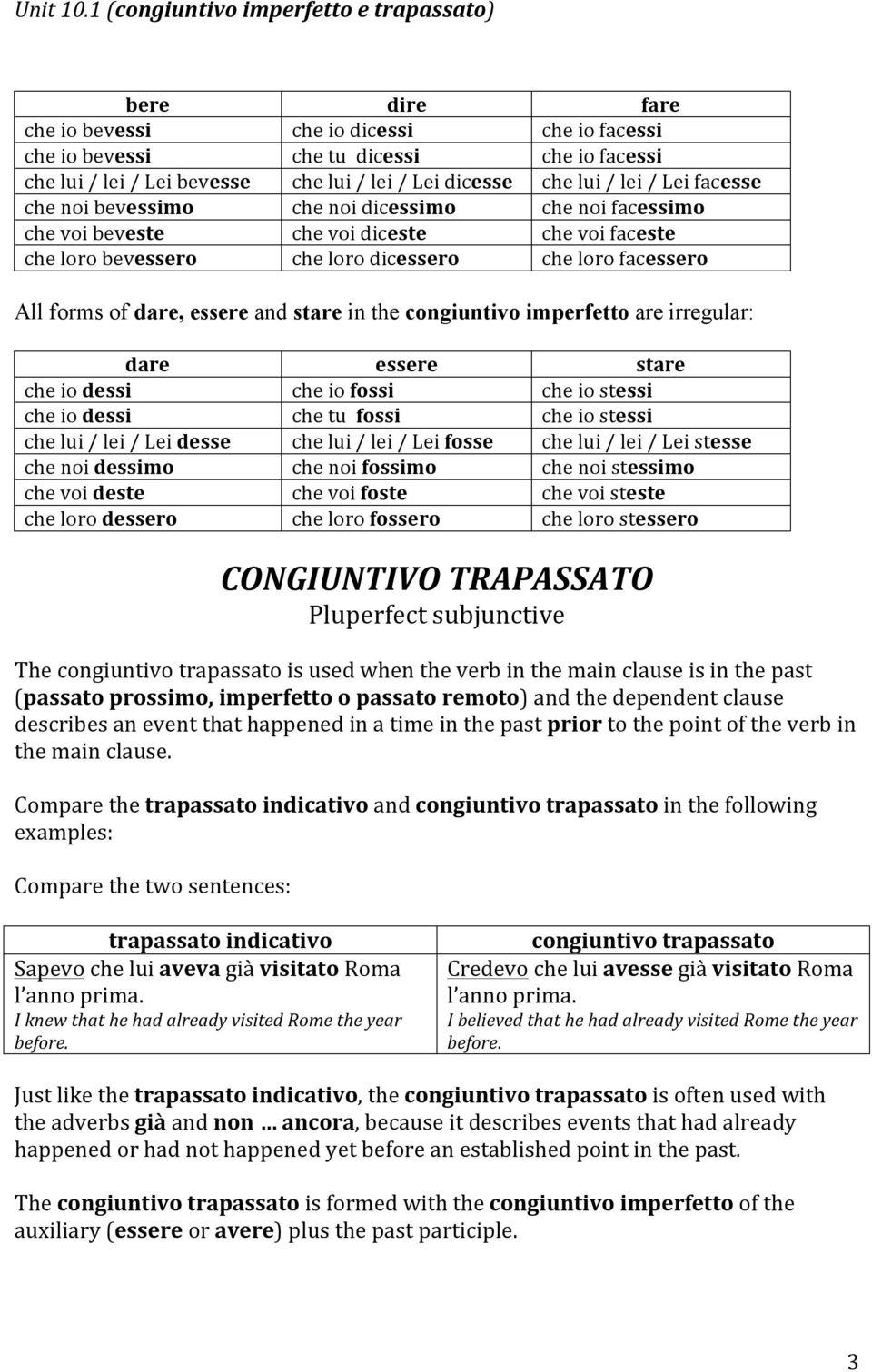 dessi che io fossi che io stessi che io dessi che tu fossi che io stessi desse fosse stesse che noi dessimo che noi fossimo che noi stessimo che voi deste che voi foste che voi steste che loro