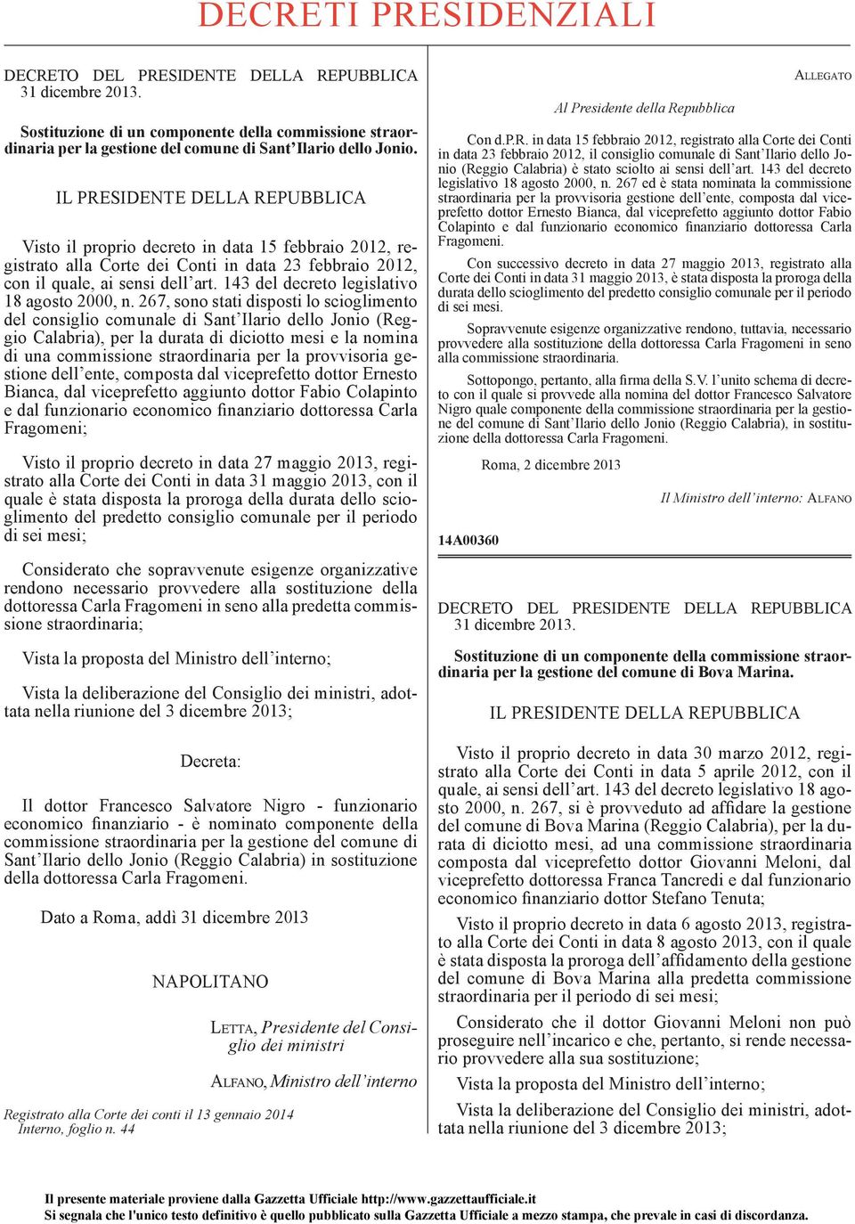 143 del decreto legislativo 18 agosto 2000, n.