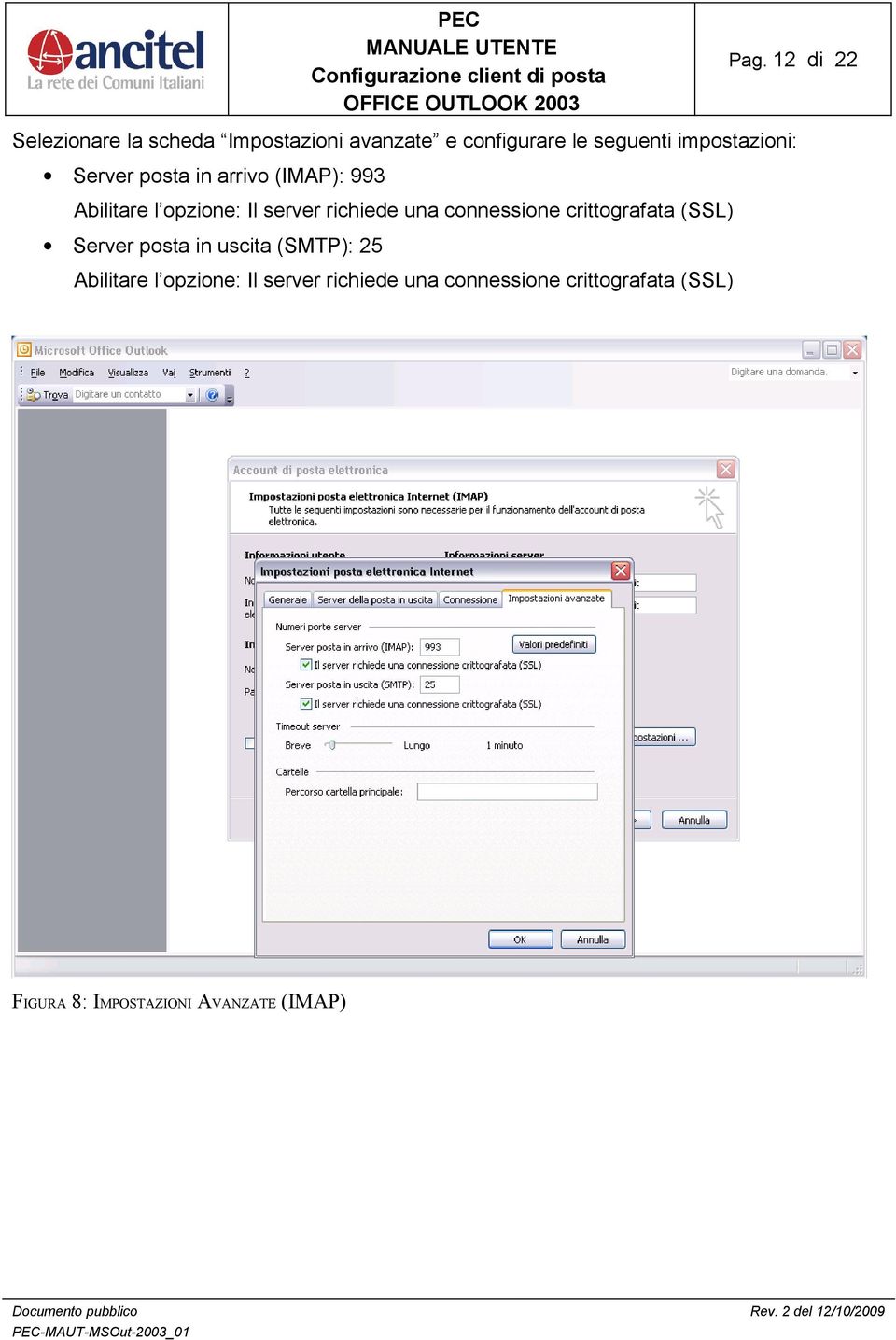 una connessione crittografata (SSL) Server posta in uscita (SMTP): 25 Abilitare l