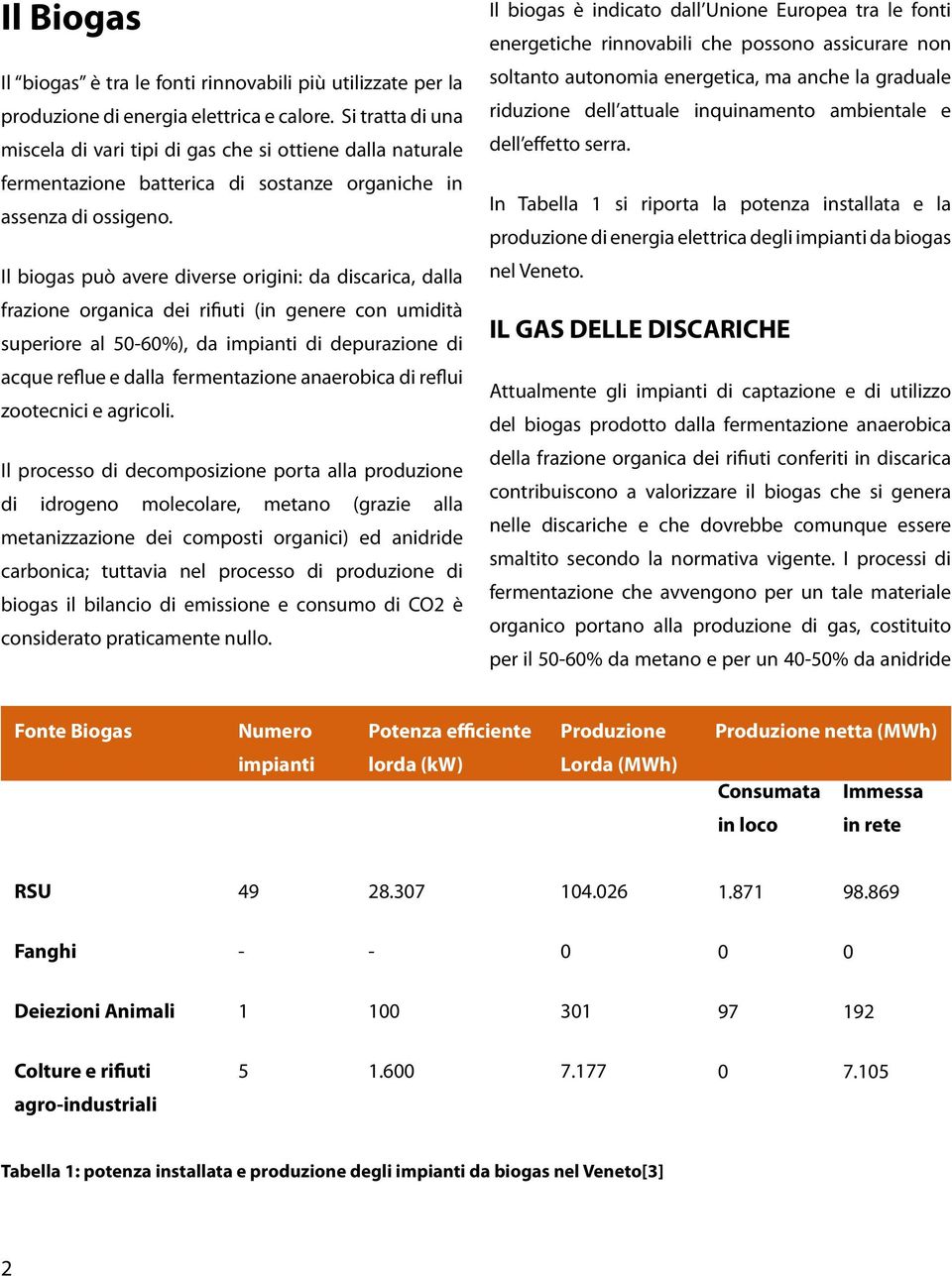 Il biogas può avere diverse origini: da discarica, dalla frazione organica dei rifiuti (in genere con umidità superiore al 50-60%), da impianti di depurazione di acque reflue e dalla fermentazione