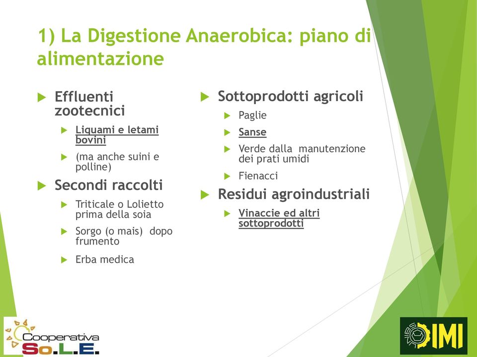 Sorgo (o mais) dopo frumento Sottoprodotti agricoli Paglie Sanse Verde dalla manutenzione