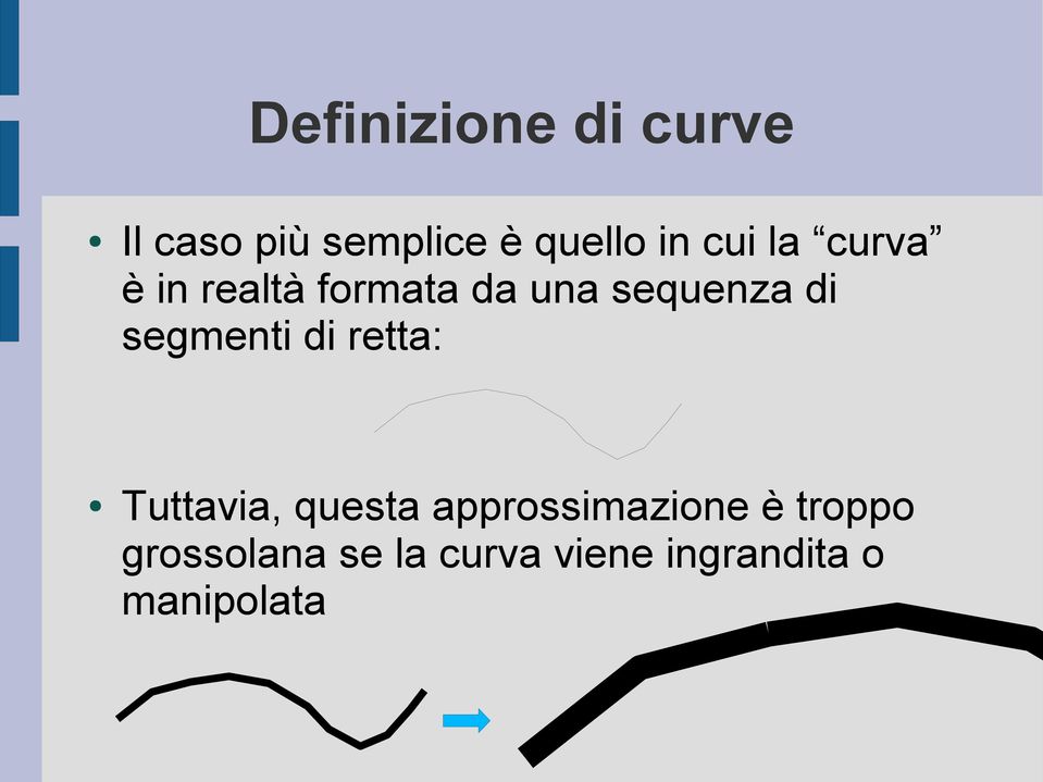 segmenti di retta: Tuttavia, questa approssimazione è