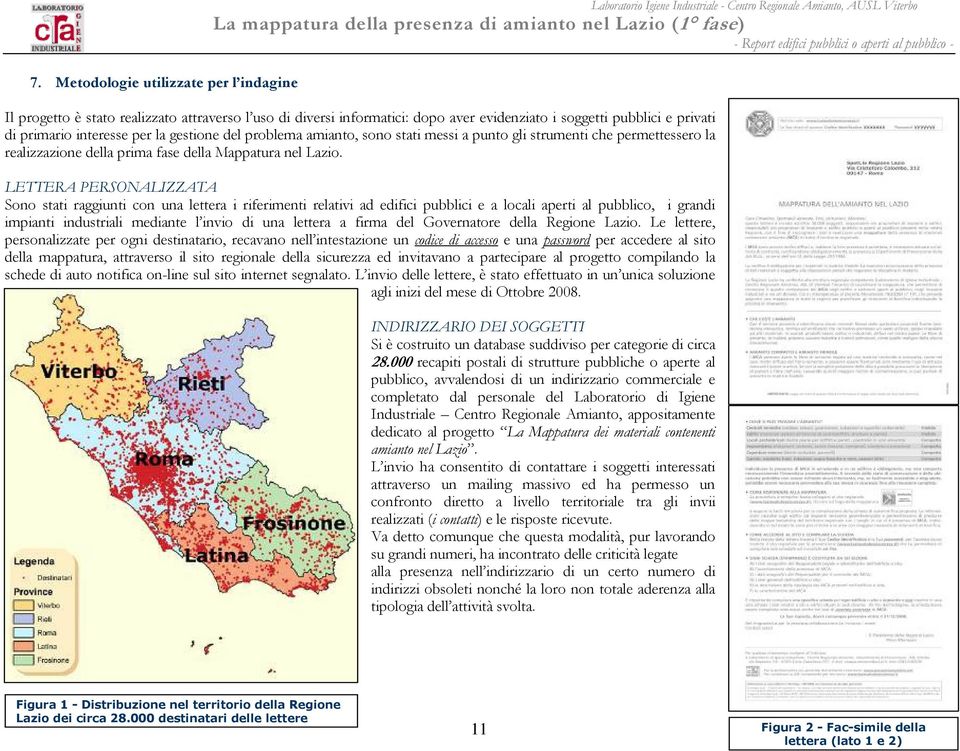 Mappatura nel Lazio.