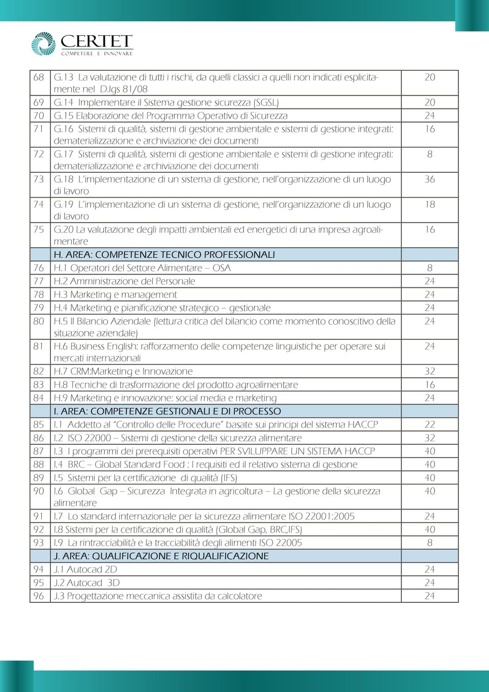 16 Sistemi di qualità, sistemi di gestione ambientale e sistemi di gestione integrati: 16 dematerializzazione e archiviazione dei documenti 72 G.