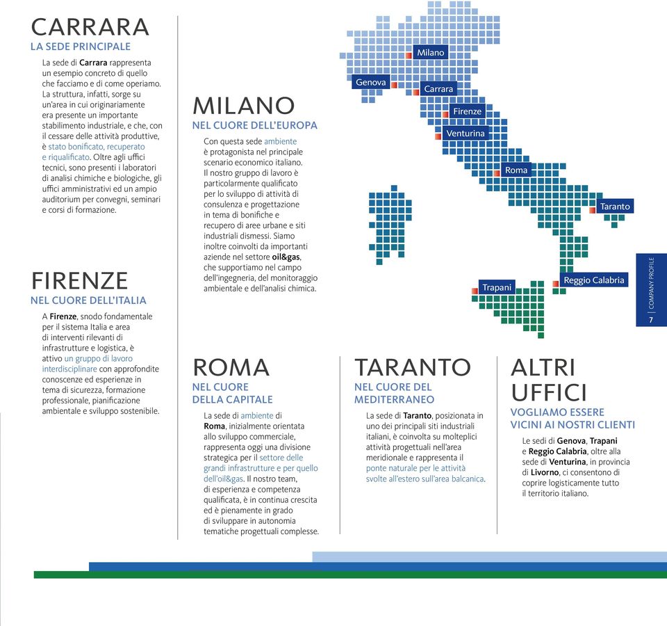 riqualificato. Oltre agli uffici tecnici, sono presenti i laboratori di analisi chimiche e biologiche, gli uffici amministrativi ed un ampio auditorium per convegni, seminari e corsi di formazione.