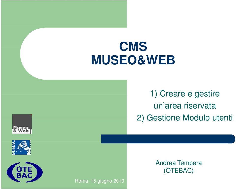 2) Gestione Modulo utenti