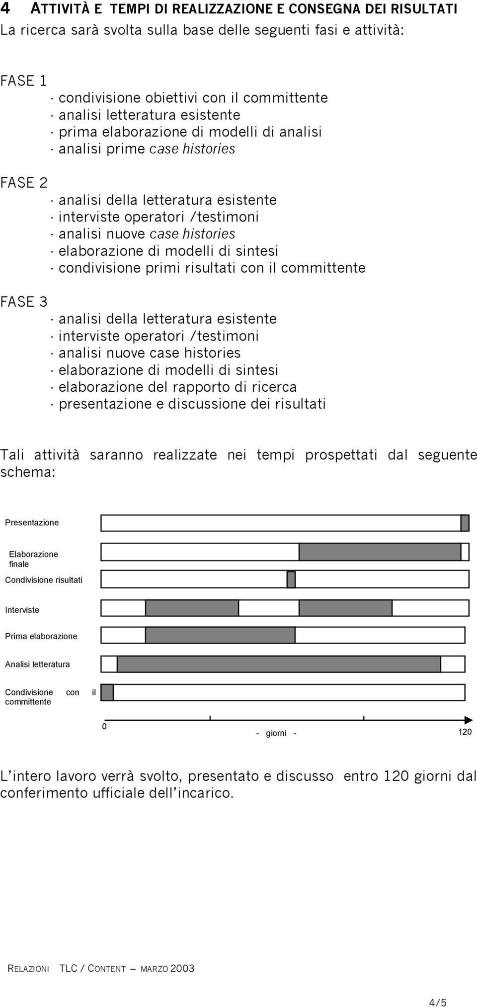 elaborazione di modelli di sintesi - condivisione primi risultati con il committente FASE 3 - analisi della letteratura esistente - interviste operatori /testimoni - analisi nuove case histories -