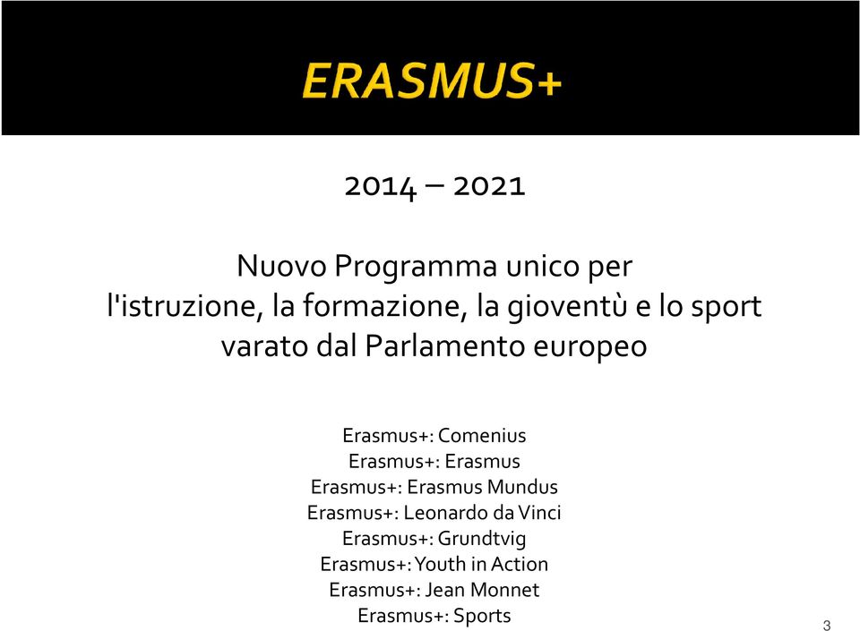 Erasmus+: Erasmus Erasmus+: Erasmus Mundus Erasmus+: Leonardo da Vinci