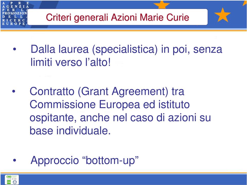 Contratto (Grant Agreement) tra Commissione Europea ed