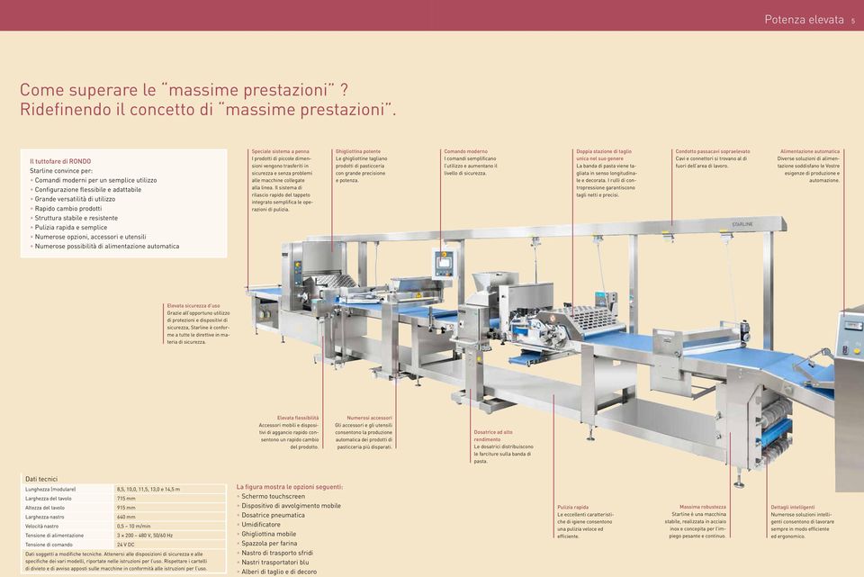 resistente Pulizia rapida e semplice Numerose opzioni, accessori e utensili Numerose possibilità di alimentazione automatica Speciale sistema a penna I prodotti di piccole dimensioni vengono