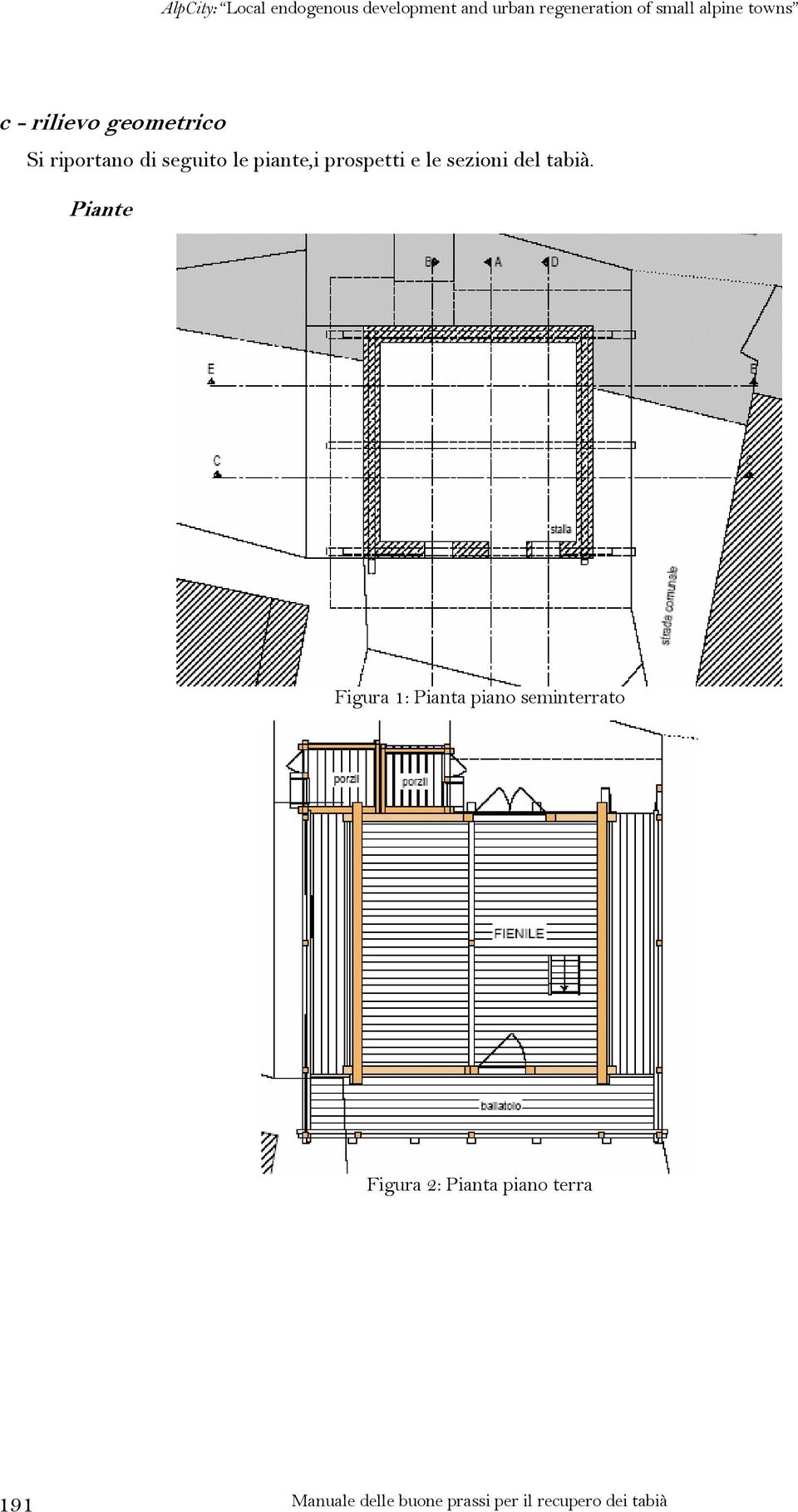 sezioni del tabià.