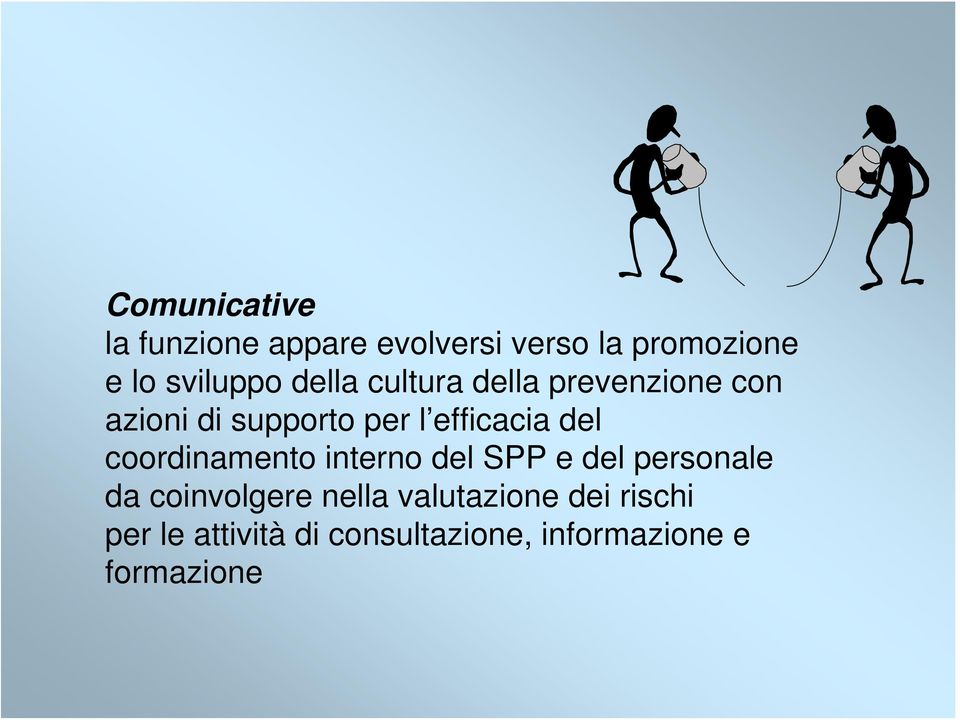 efficacia del coordinamento interno del SPP e del personale da coinvolgere