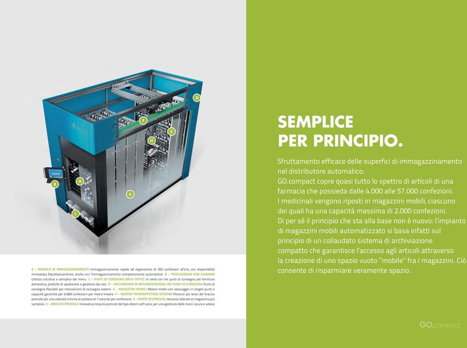 TOUCHSCREEN CON SCANNER Utilizzo intuitivo e semplice dei menu C PUNTI DI CONSEGNA BACK-OFFICE In serie con tre punti di consegna per fornitura domestica, pratiche di spedizione e gestione dei resi D