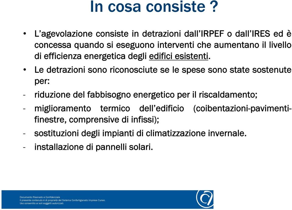 di efficienza energetica degli edifici esistenti.