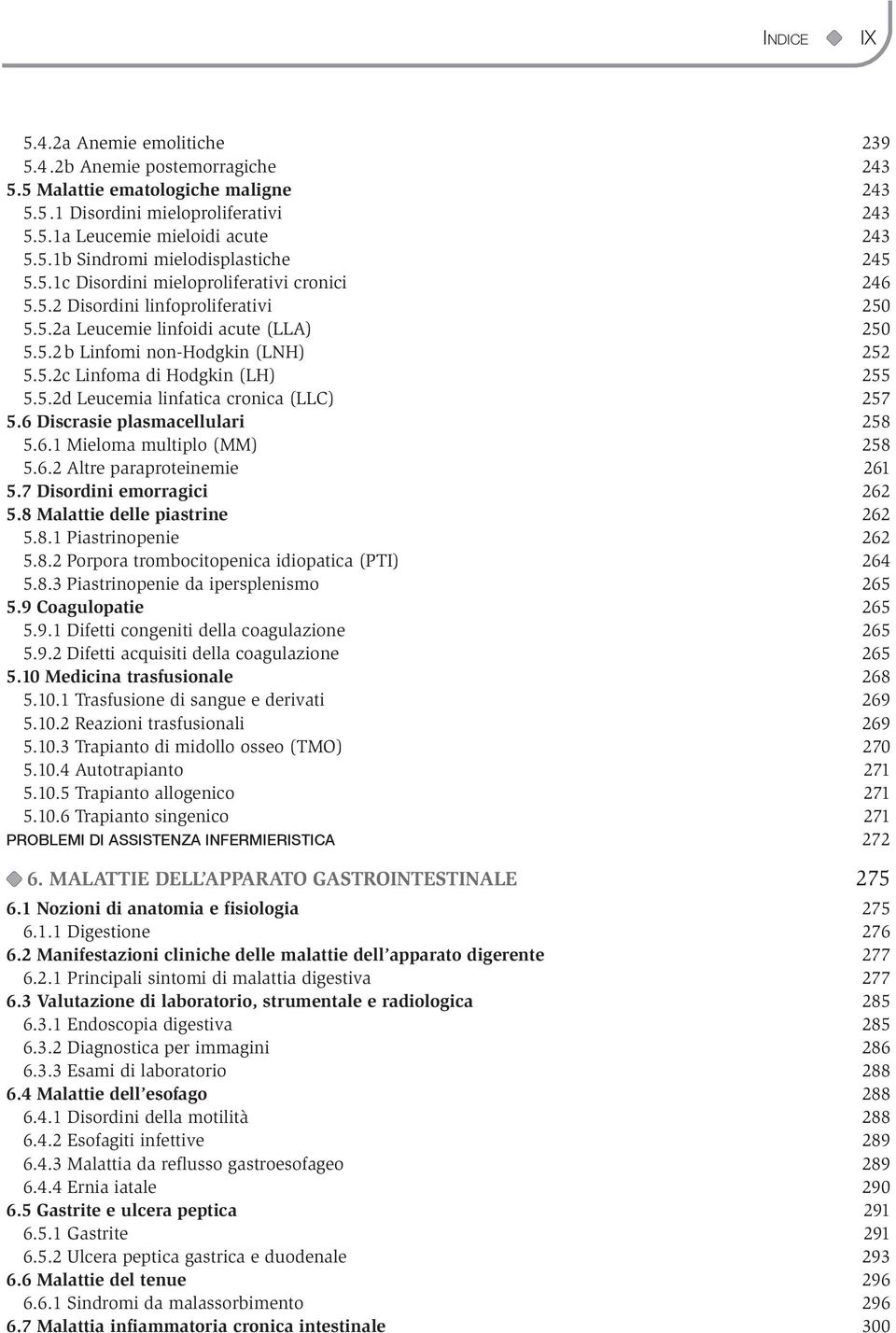 5.2d Leucemia linfatica cronica (LLC) 257 5.6 Discrasie plasmacellulari 258 5.6.1 Mieloma multiplo (MM) 258 5.6.2 Altre paraproteinemie 261 5.7 Disordini emorragici 262 5.