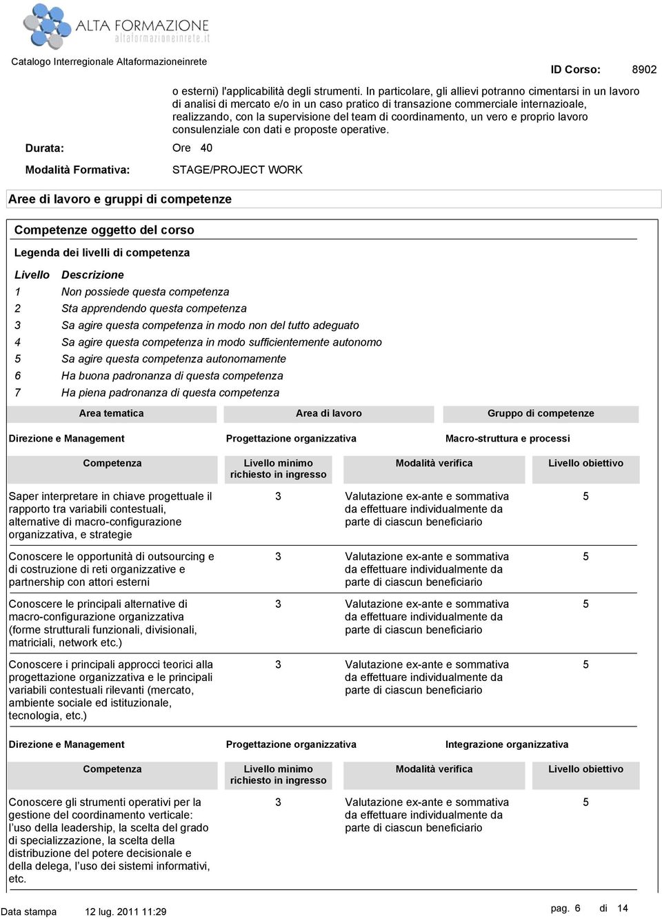 coordinamento, un vero e proprio lavoro consulenziale con dati e proposte operative.