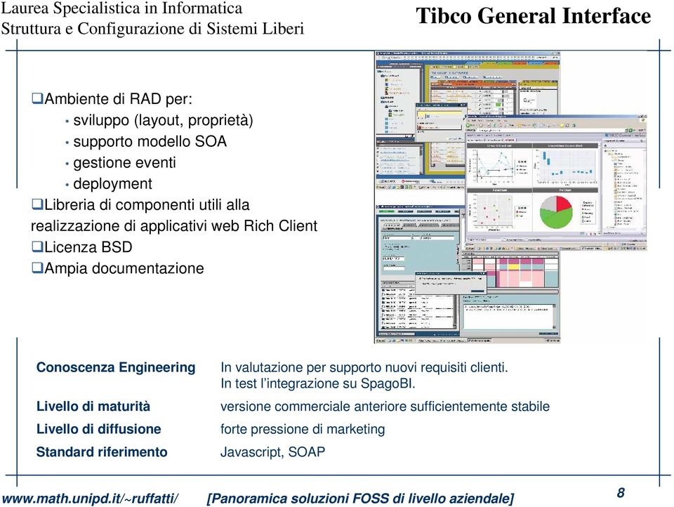 Engineering Livello di maturità Livello di diffusione Standard riferimento In valutazione per supporto nuovi requisiti clienti.