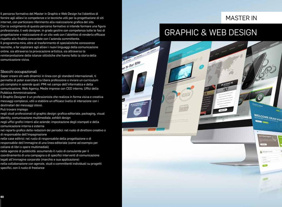 Con lo svolgimento di questo percorso formativo si intende formare una figura professionale, il web designer, in grado gestire con competenza tutte le fasi di progettazione e realizzazione di un sito